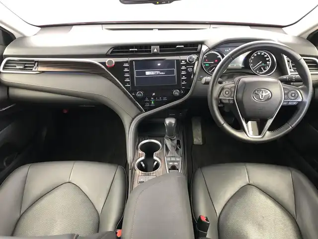 トヨタ カムリ G レザーパッケージ 愛知県 2017(平29)年 3.4万km エモーショナルレッド 純正ナビ/（Bluetooth/USB/ラジオ/フルセグ）/バックカメラ/ETC/ドラレコ/トヨタセーフティセンス/ヘッドアップディスプレイ/パワーシート/シートヒーター/レザーシート/純正フロアマット/ドアバイザー/電格ミラー/電動パーキングブレーキ/スマートキー/プッシュスタート/ガーニッシュ（フロント・リア・サイド）