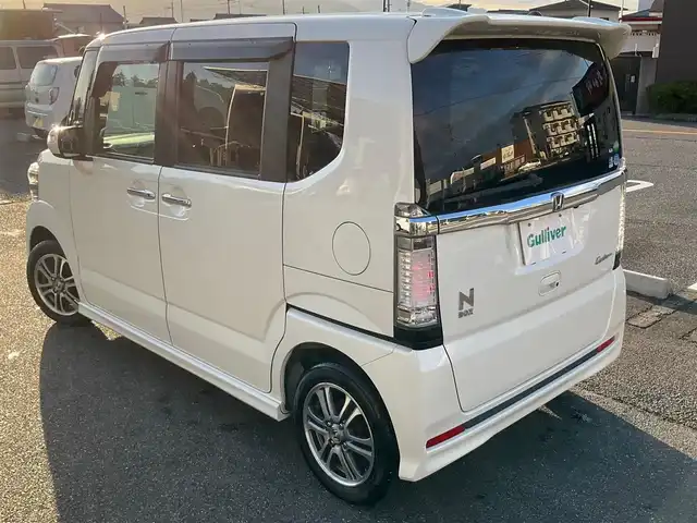 ホンダ Ｎ ＢＯＸ カスタム G Aパッケージ 滋賀県 2014(平26)年 5.2万km プレミアムホワイトパール ワンオーナー /車検令和9年4月まで/両側パワースライドドア/純正15インチアルミホイール/純正キセノンヘッドライト/・フォグランプ/純正ナビゲーション（VXM-142VFi）/・フルセグTV/・CD /DVD/・Bluetooth/バックカメラ/社外ETC/社外ドライブレコーダー/スペアキー/取扱説明書/保証書/