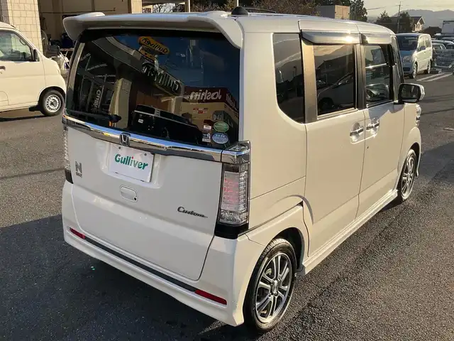ホンダ Ｎ ＢＯＸ カスタム G Aパッケージ 滋賀県 2014(平26)年 5.2万km プレミアムホワイトパール ワンオーナー /車検令和9年4月まで/両側パワースライドドア/純正15インチアルミホイール/純正キセノンヘッドライト/・フォグランプ/純正ナビゲーション（VXM-142VFi）/・フルセグTV/・CD /DVD/・Bluetooth/バックカメラ/社外ETC/社外ドライブレコーダー/スペアキー/取扱説明書/保証書/