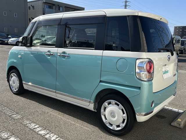 ダイハツ ムーヴ キャンバス G メイクアップ VS SAⅢ 石川県 2022(令4)年 0.4万km パールホワイトⅢ/ファインミントメタリック 2トーン 純正SDナビ/フルセグテレビ/Bluetooth/スマートアシスト/両側パワースライドドア/LEDヘッドライト/純正フロアマット/オートライト/純正ドアバイザー/全方位カメラ