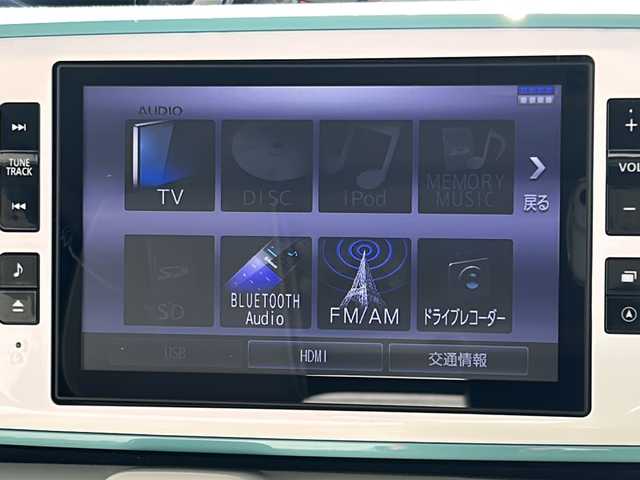 ダイハツ ムーヴ キャンバス G メイクアップ VS SAⅢ 石川県 2022(令4)年 0.4万km パールホワイトⅢ/ファインミントメタリック 2トーン 純正SDナビ/フルセグテレビ/Bluetooth/スマートアシスト/両側パワースライドドア/LEDヘッドライト/純正フロアマット/オートライト/純正ドアバイザー/全方位カメラ