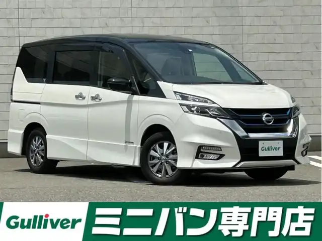 日産 セレナ e－パワー ハイウェイスター V 福岡県 2018(平30)年 4.5万km ブリリアントホワイトパール 2トーン 純正9型SDナビ（フルセグTV/CD/DVD/BT）アラウンドビューモニタープロパイロット後席モニターエマージェンシーブレーキコーナーセンサー両側パワスラドラレコETCデジタルインナーミラーUSBポート純正LEDヘッドライト純正15インチアルミホイール純正フロアマットスマートキー/地図SDカード無しの為ナビ動作未確認