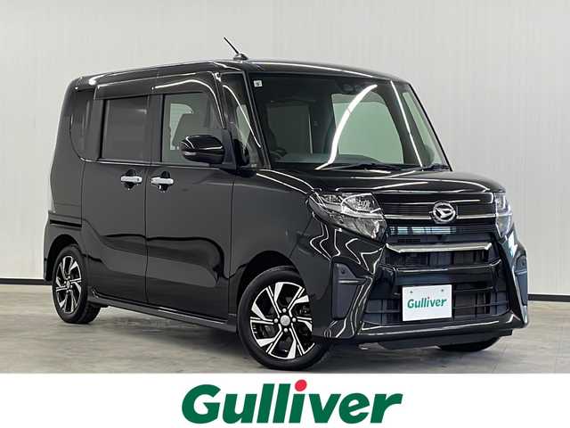 ダイハツ タント カスタム X 長崎県 2019(令1)年 5.6万km ブラックマイカメタリック 社外HDDナビ/（ワンセグ/CD/DVD/Bluetooth）/衝突軽減ブレーキ/横滑り防止装置/クリアランスソナー/両側パワースライドドア/純正14インチアルミホイール/純正LEDヘッドライト/純正フロアマット/黒半皮シート/電動格納ミラー/ドアバイザー/後席遮光カーテン