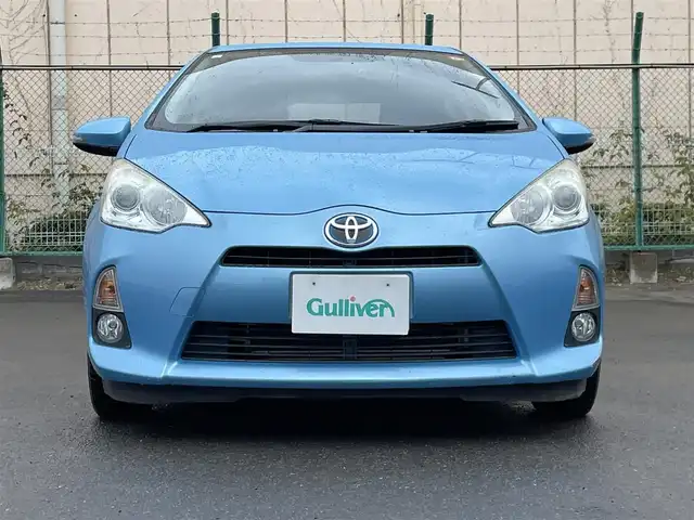 トヨタ アクア G 福井県 2013(平25)年 4.3万km クールソーダメタリック ユーザー買取車/純正ナビ/＜フルセグ/SD/BT＞/バックビューモニター/ドライブレコーダー/シートヒーター/ドライブモード/ナノイー/車両接近通報装置/電格ミラー/純正フロアマット/ドアバイザー/プッシュスタート/スマートキー/Fフォグランプ