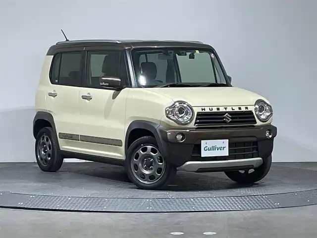 スズキ ハスラー ワンダラー 愛媛県 2020(令2)年 4.3万km シフォンアイボリーメタリック/ウッディブラウン2トーンルーフ 社外SDナビ/（フルセグTV/BTオーディオ）　/ハーフレザーシート/D/N席シートヒーター　/前後ドライブレコーダー　/フォグランプ/ETC　/オートライト　/プッシュスタート　/スマートキー