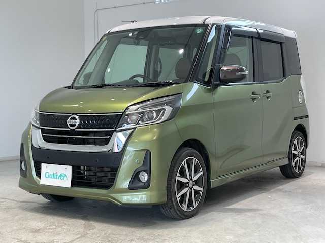 日産 デイズ ルークス HWS X Vセレクション 宮城県 2018(平30)年 6.8万km ホワイトソリッド/プレミアムオリーブM 衝突被害軽減システム/レーンキープアシスト/全方位カメラ/オートハイビーム/コーナーセンサー/両側パワスラ/LEDヘッドライト/純正フロアマット/純正１４インチＡＷ/純正ドアバイザー/前後ドライブレコーダー/プッシュスタート/スマートキー/ウィンカーミラー/フォグランプ/後席サンシェード/ベンチシート/アイドリングストップ