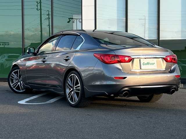 日産 スカイライン ハイブリッド 350GT Type SP 岐阜県 2014(平26)年 5.2万km ダークメタルグレー 登録時走行距離51428ｋｍ/純正８インチナビ/全方位カメラ/フルセグナビ/レーダークルーズコントロール/純正アルミホイール/シートヒーター/パワーシート/Ｂｌｕｅｔｏｏｔｈ/ビルトインＥＴＣ/純正フロアマット/衝突軽減システム/ＬＥＤヘッドライト/電動格納ミラー