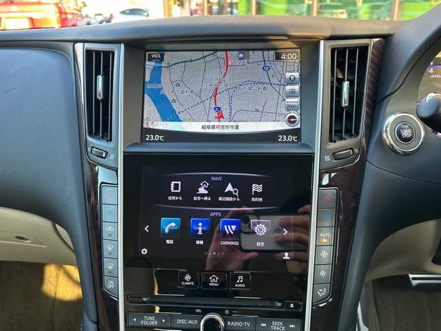 日産 スカイライン ハイブリッド 350GT Type SP 岐阜県 2014(平26)年 5.2万km ダークメタルグレー 登録時走行距離51428ｋｍ/純正８インチナビ/全方位カメラ/フルセグナビ/レーダークルーズコントロール/純正アルミホイール/シートヒーター/パワーシート/Ｂｌｕｅｔｏｏｔｈ/ビルトインＥＴＣ/純正フロアマット/衝突軽減システム/ＬＥＤヘッドライト/電動格納ミラー