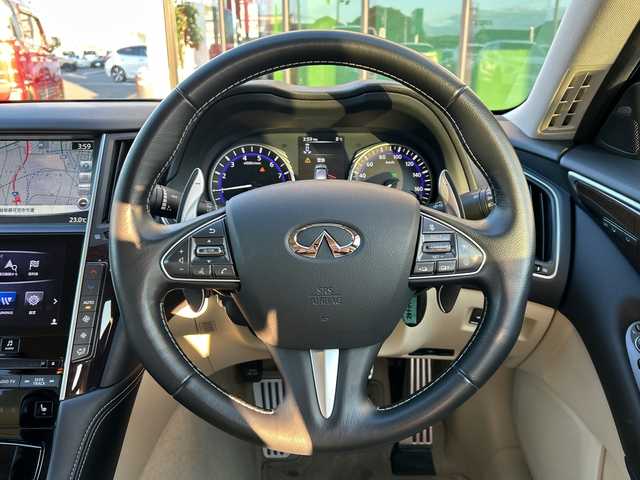 日産 スカイライン ハイブリッド 350GT Type SP 岐阜県 2014(平26)年 5.2万km ダークメタルグレー 登録時走行距離51428ｋｍ/純正８インチナビ/全方位カメラ/フルセグナビ/レーダークルーズコントロール/純正アルミホイール/シートヒーター/パワーシート/Ｂｌｕｅｔｏｏｔｈ/ビルトインＥＴＣ/純正フロアマット/衝突軽減システム/ＬＥＤヘッドライト/電動格納ミラー