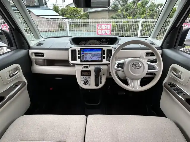 ダイハツ ムーヴ キャンバス G メイクアップ VS SAⅢ 静岡県 2021(令3)年 1.8万km ベージュ ユーザー買取車両/ワンオーナー/純正SDナビ/　【BT/ワンセグテレビ】/全方位モニター/バックカメラ/衝突被害軽減ブレーキ/プッシュスタート/両側パワースライドドア/オートマチックハイビーム/USB入力端子/アイドリングストップシステム/ETC/スペアキー