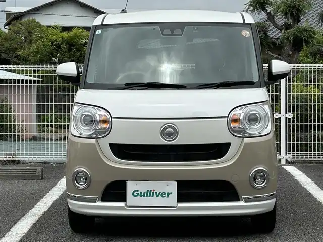 ダイハツ ムーヴ キャンバス G メイクアップ VS SAⅢ 静岡県 2021(令3)年 1.8万km ベージュ ユーザー買取車両/ワンオーナー/純正SDナビ/　【BT/ワンセグテレビ】/全方位モニター/バックカメラ/衝突被害軽減ブレーキ/プッシュスタート/両側パワースライドドア/オートマチックハイビーム/USB入力端子/アイドリングストップシステム/ETC/スペアキー