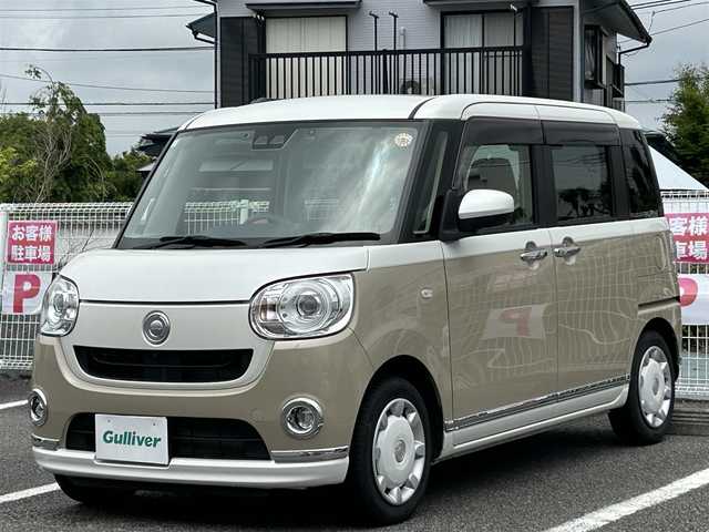 ダイハツ ムーヴ キャンバス G メイクアップ VS SAⅢ 静岡県 2021(令3)年 1.8万km ベージュ ユーザー買取車両/ワンオーナー/純正SDナビ/　【BT/ワンセグテレビ】/全方位モニター/バックカメラ/衝突被害軽減ブレーキ/プッシュスタート/両側パワースライドドア/オートマチックハイビーム/USB入力端子/アイドリングストップシステム/ETC/スペアキー