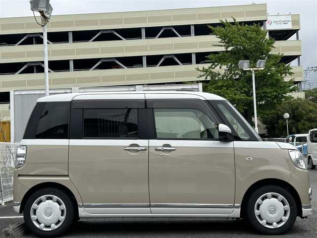 ダイハツ ムーヴ キャンバス G メイクアップ VS SAⅢ 静岡県 2021(令3)年 1.8万km ベージュ ユーザー買取車両/ワンオーナー/純正SDナビ/　【BT/ワンセグテレビ】/全方位モニター/バックカメラ/衝突被害軽減ブレーキ/プッシュスタート/両側パワースライドドア/オートマチックハイビーム/USB入力端子/アイドリングストップシステム/ETC/スペアキー