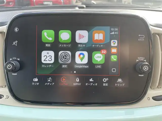 フィアット ５００ 1．2 ポップ 栃木県 2019(令1)年 5.4万km LATTE MENTA ASR(アンチスリップレギュレーション）/純正ディスプレイオーディオ（BT/FM/AM）/ステアリングスイッチ/〇社外ドライブレコーダー（前後）/〇革巻ステアリング/〇USB入力端子/〇シートリフター/・パワーウィンド/・リモコンキー
