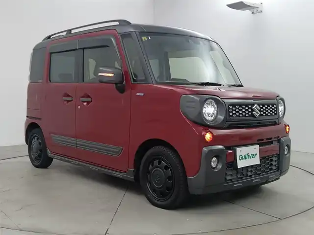スズキ スペーシア ギア HYBRID XZ 愛知県 2020(令2)年 5万km フェニックスレッドパール/ガンメタリック2トーンルーフ スズキセーフティサポート/　　・デュアルカメラブレーキサポート/　　・車線維持支援機能/　　・ふらつき警報機能/　　・アダプティブクルーズコントロール/　　・ハイビームアシスト/パイオニア製6.8インチディスプレイオーディオ/　　・CD/DVD/BT/バックカメラ/ETC/革巻きステアリング/シートヒーター（前席）/両側パワースライドドア/ルーフレール/純正LEDヘッドライト/フォグランプ/取扱説明書/保証書/スペアキー
