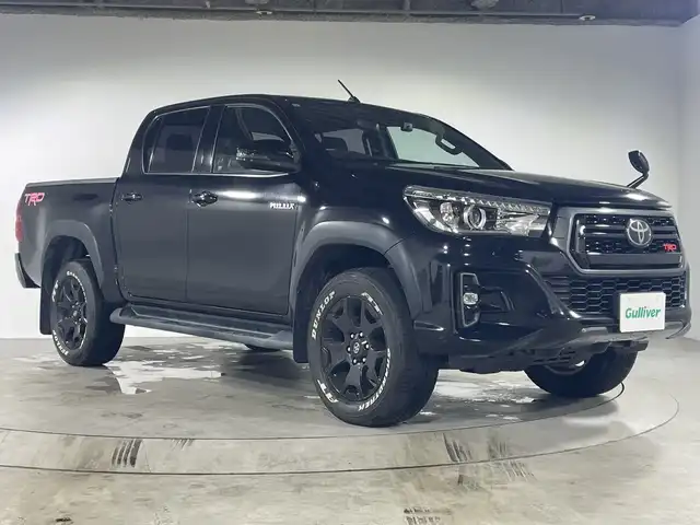 トヨタ ハイラックス Z ブラックラリーエディション 福岡県 2019(平31)年 5.3万km アティチュードブラックマイカ ワンオーナー/社外ナビ11インチ/（CD/DVD/BT/AM/FM）/フルセグ/バックカメラ/ETC/前後ドラレコ/４WD/レーンアシスト/衝突軽減システム/横滑り防止装置/TRDエアロ/純正AW18インチ/LEDヘッドライト/ダンロップタイヤ/スマートキー/プッシュスタート/スペアキー有