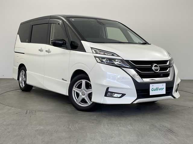 日産 セレナ ハイウェイスター G プロパイロットED 兵庫県 2016(平28)年 7.1万km ブリリアントホワイトパール 2トーン ・純正ナビ&TV&CD&DVD&HDMI&BT&USB/・純正フリップダウンモニター/・プロパイロット/・レーンキープアシスト/・エマージェンシーブレーキ/・純正ドライブレコーダー/・バックカメラ/・ビルトインETC/・両側パワースライドドア/・タッチフリースライドドア/・シートヒーター/・前後コーナーセンサー/・LEDオートライト/・横すべり防止装置/・アイドリングストップ/・ブレーキホールド/・LEDライト/・電動パーキングブレーキ/・社外16インチアルミホイール/・社外フロアマット/・盗難防止装置