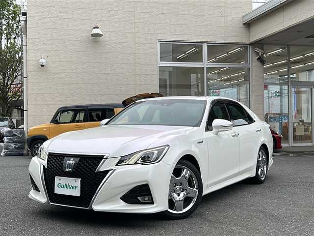 トヨタ クラウン ハイブリッド アスリートS J－フロンティア 埼玉県 2017(平29)年 13.6万km ホワイトパールクリスタルシャイン AIS検査済み/メーカー純正メモリナビゲーション/（CD/DVD/BT）/フルセグテレビ /バックカメラ/サンルーフ/アダプティブクルーズコントロール/プリクラッシュセーフティ/レーンキープアシスト/社外18インチアルミホイール/クリアランスソナー /LEDヘッドライト/LEDフォグランプ/パワーシート/シートヒーター/ハーフレザーシート/ウッドコンビステアリング/ステアリングリモコン/オートライト/オートリトラミラー/プッシュスタート/スマートキー/新車保証書/取扱説明書
