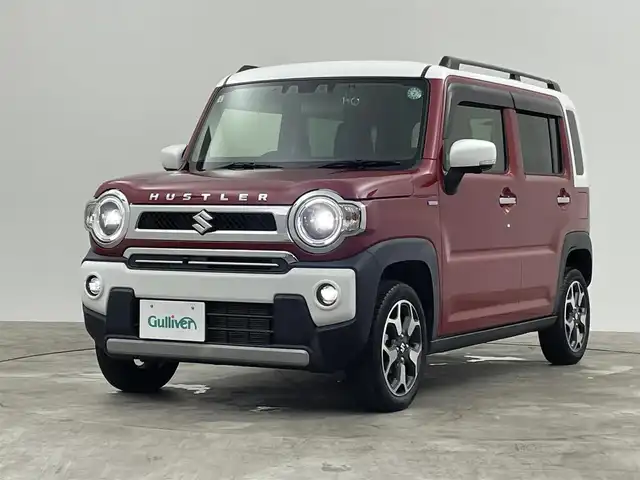 スズキ ハスラー Jスタイル ターボ 群馬県 2021(令3)年 2.2万km フェニックスレッドパール/ホワイト2トーンルーフ 純正９インチナビ　全方位カメラ　衝突軽減　レーンキープ　レーダークルコン　パドルシフト　コーナーセンサー　横滑り防止　シートヒーター　オートハイビーム　ドライブレコーダー　ＥＴＣ　スマートキー　禁煙車