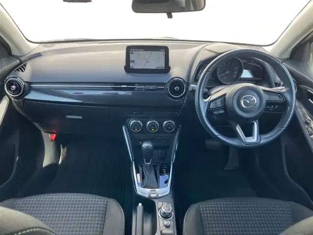 マツダ デミオ 15S 静岡県 2018(平30)年 3.4万km マシーングレープレミアムM スマートシティブレーキサポート/純正SDナビ/　AM FM CD DVD Bluetooth USB AUX/フルセグTV/ETC/LEDオートヘッドランプ/シートヒーター(前席)/純正15インチアルミホイール/リアクリアランスソナー/スマートキー2本/MTモード付AT/アイドリングストップ/ワンオーナー/バックモニター/前後方ドライブレコーダー