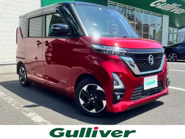 日産 ルークス ハイウェイスター X 島根県 2020(令2)年 3.1万km スパークリングレッド/ブラック 純正９インチナビ/（フルセグ／ＣＤ／ＤＶＤ／ＳＤ）/バック／サイド／全方位カメラ　/前方ドラレコ　/ＥＴＣ　/衝突軽減ブレーキ/両側パワースライド　/リアサーキュレーター　/スマートキー　/プッシュスタート　/ＬＥＤヘッドライト/LEDフォグライト/純正フロアマット
