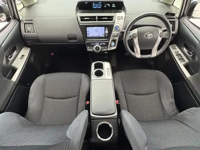 トヨタ プリウス α S ツーリングセレクション 滋賀県 2015(平27)年 7.4万km アティチュードブラックマイカ 社外7インチナビ　DVD/CD/Bluetooth/SD/フルセグ/ビルトインETC/ステアリングスイッチ/デジタルインナーミラー/電動格納ミラー/コーナーセンサー（前後）/スマートキー