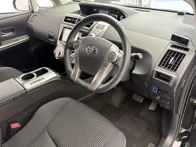 トヨタ プリウス α S ツーリングセレクション 滋賀県 2015(平27)年 7.4万km アティチュードブラックマイカ 社外7インチナビ　DVD/CD/Bluetooth/SD/フルセグ/ビルトインETC/ステアリングスイッチ/デジタルインナーミラー/電動格納ミラー/コーナーセンサー（前後）/スマートキー