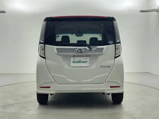 ダイハツ トール カスタムG ターボ 福井県 2021(令3)年 0.5万km ブラックマイカメタリック/パールホワイトⅢ 2トーン 純正9インチSDナビ/-Bluetooth/-CD/-DVD/-USB/-フルセグTV/両側パワースライドドア/全方位カメラ/バックカメラ/ETC/前方ドライブレコーダー/USB充電口/純正フロアマット/純正14インチアルミホイール/ステアリングスイッチ/アイドリングストップ/プッシュスタート/スマートキー/パーキングアシスト/衝突被害軽減システム/盗難防止装置