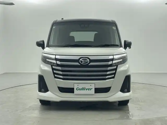 ダイハツ トール カスタムG ターボ 福井県 2021(令3)年 0.5万km ブラックマイカメタリック/パールホワイトⅢ 2トーン 純正9インチSDナビ/-Bluetooth/-CD/-DVD/-USB/-フルセグTV/両側パワースライドドア/全方位カメラ/バックカメラ/ETC/前方ドライブレコーダー/USB充電口/純正フロアマット/純正14インチアルミホイール/ステアリングスイッチ/アイドリングストップ/プッシュスタート/スマートキー/パーキングアシスト/衝突被害軽減システム/盗難防止装置