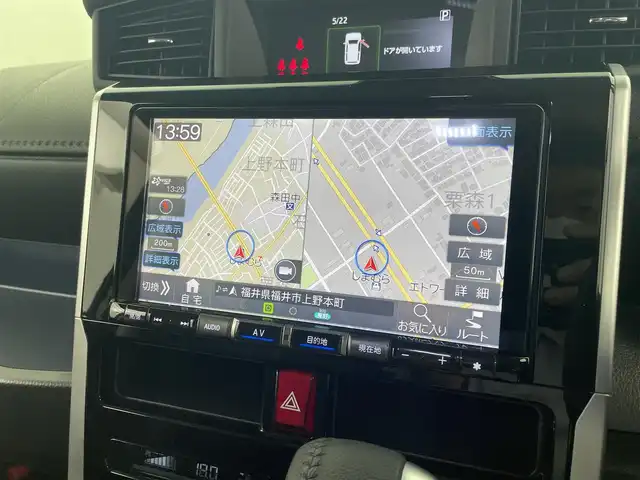 ダイハツ トール カスタムG ターボ 福井県 2021(令3)年 0.5万km ブラックマイカメタリック/パールホワイトⅢ 2トーン 純正9インチSDナビ/-Bluetooth/-CD/-DVD/-USB/-フルセグTV/両側パワースライドドア/全方位カメラ/バックカメラ/ETC/前方ドライブレコーダー/USB充電口/純正フロアマット/純正14インチアルミホイール/ステアリングスイッチ/アイドリングストップ/プッシュスタート/スマートキー/パーキングアシスト/衝突被害軽減システム/盗難防止装置