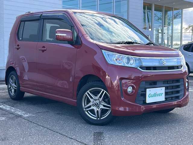 スズキ ワゴンＲ スティングレー X 秋田県 2014(平26)年 4.9万km フェニックスレッドパール 社外メモリナビ/社外CD、DVD、BT、TV/社外14インチAW/運助シートヒーター/４WD/取説、保証書