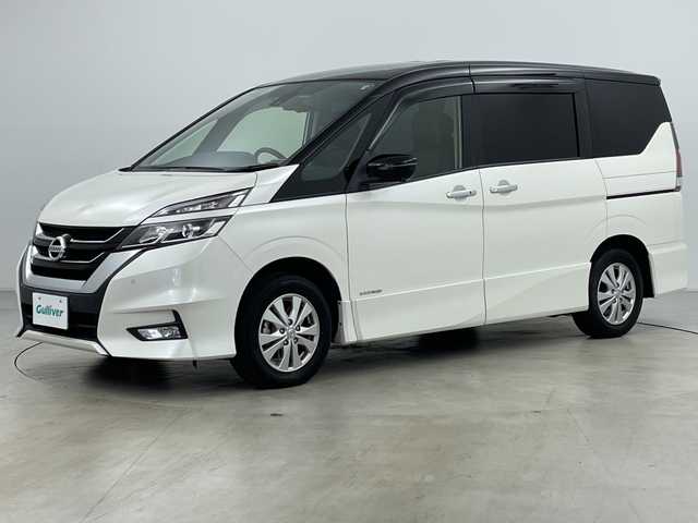 日産 セレナ ハイウェイスターVセレクションⅡ 道央・札幌 2019(令1)年 6.9万km ブリリアントホワイトパール 2トーン ・４WD/・純正ナビ(TV&BT&CD&DVD)/・寒冷地仕様/・車線逸脱警報/・車線逸脱防止支援システム/・純正フリップダウンモニター/・TVキャンセラー/・純正デジタルインナーミラー/・両側パワースライドドア/・バックカメラ/・サイドカメラ/・全方位カメラ/・ハンズフリースライドドア/・純正ドラレコ/・純正ビルトインETC/・LEDヘッドライト/・ドアミラーヒーター/・プッシュスタート/・スマートキー