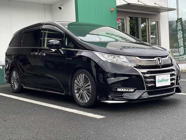 ホンダ オデッセイ ハイブリッド アブソルート・EXホンダセンジング 京都府 2018(平30)年 3.2万km クリスタルブラックパール 純正９インチナビ　Ｂｌｕｅｔｏｏｔｈオーディオ　フルセグ　ＤＶＤ再生　全方位カメラ　両側パワースライドドア　アダプティブクルーズコントロール　レーンキープアシスト　シートヒーター　ＬＥＤヘッドライト