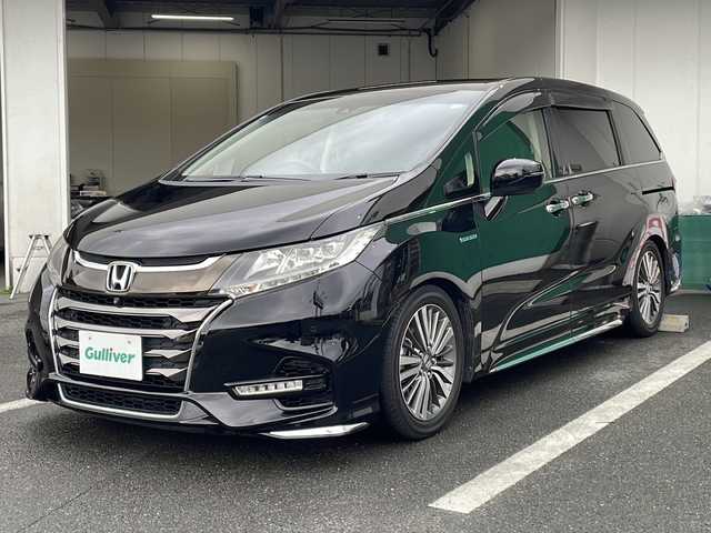 ホンダ オデッセイ ハイブリッド アブソルート・EXホンダセンジング 京都府 2018(平30)年 3.2万km クリスタルブラックパール 純正９インチナビ　Ｂｌｕｅｔｏｏｔｈオーディオ　フルセグ　ＤＶＤ再生　全方位カメラ　両側パワースライドドア　アダプティブクルーズコントロール　レーンキープアシスト　シートヒーター　ＬＥＤヘッドライト