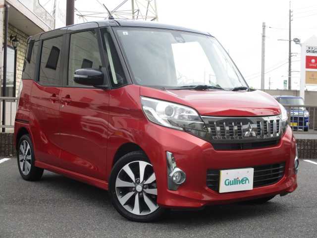 三菱 ｅＫスペース カスタムT e－アシスト 岡山県 2015(平27)年 7.3万km アメジストブラック/レッドM 純正SDナビ/フルセグテレビ/バックカメラ/Bluetooth/両側パワースライドドア/オートライト/純正15AW/社外フロアマット/ETC/スマートキー/衝突軽減ブレーキ
