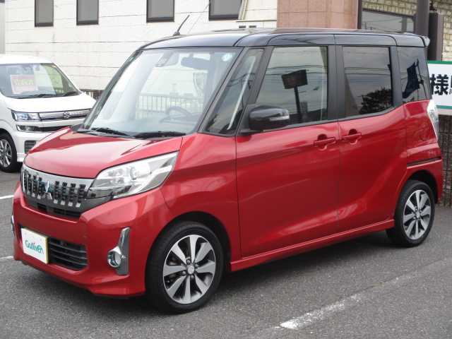 三菱 ｅＫスペース カスタムT e－アシスト 岡山県 2015(平27)年 7.3万km アメジストブラック/レッドM 純正SDナビ/フルセグテレビ/バックカメラ/Bluetooth/両側パワースライドドア/オートライト/純正15AW/社外フロアマット/ETC/スマートキー/衝突軽減ブレーキ