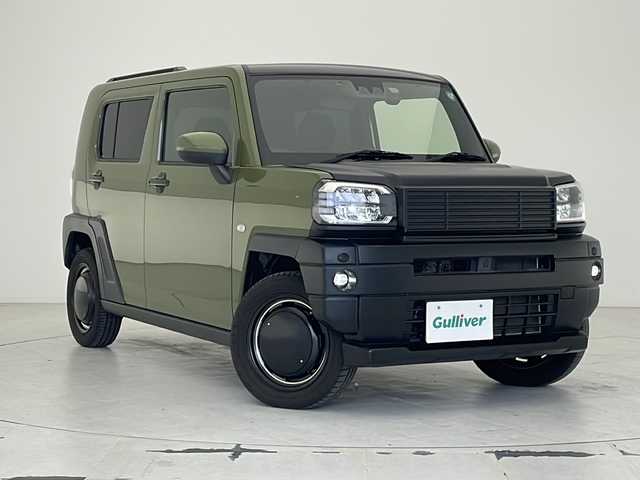 ダイハツ タフト G 沖縄県 2021(令3)年 1.7万km フォレストカーキメタリック 社外9インチディスプレイオーディオ/BT/iPod/ダムドコンプリートカー/　little D. エクステリア＋ホイールセット/スカイフィールトップ/ETC/前後ドライブレコーダー/スマートアシスト/アイドリングストップ/前席シートヒーター/オートマチックハイビーム/オートライト/LEDヘッドライト/純正フロアマット/プッシュスタート/スマートキ―/スペアキー/取扱説明書/保証書