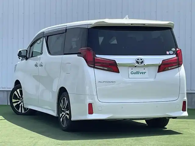 トヨタ アルファード S Cパッケージ 香川県 2018(平30)年 6.3万km ホワイトパールクリスタルシャイン Toyota Safety Sense/〇プリクラシュセーフティ/〇レーントレーシングアシスト/〇ロードサインアシスト/〇レーダークルーズコントロール/〇クリアランスソナー/〇オートマチックハイビーム/〇先行車発進告知/純正10インチSDナビ/フルセグTV/CD/DVD/Bluetooth/純正12.1インチ後席フリップダウンモニター（V12T-R66C)/黒革シート/シートヒーター/シートベンチレーション/パワーシート/ステアリングヒーター/両側パワースライドドア/パワーバックドア/ビルトインETC2.0/前後ドライブレコーダー/純正18インチAW/保証書/取扱説明書
