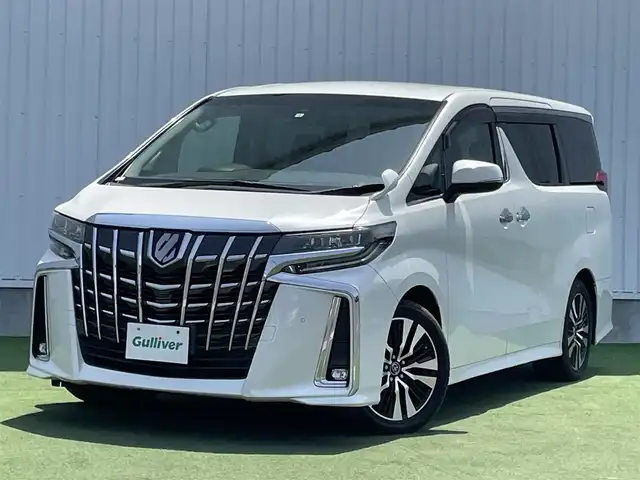 トヨタ アルファード S Cパッケージ 香川県 2018(平30)年 6.3万km ホワイトパールクリスタルシャイン Toyota Safety Sense/〇プリクラシュセーフティ/〇レーントレーシングアシスト/〇ロードサインアシスト/〇レーダークルーズコントロール/〇クリアランスソナー/〇オートマチックハイビーム/〇先行車発進告知/純正10インチSDナビ/フルセグTV/CD/DVD/Bluetooth/純正12.1インチ後席フリップダウンモニター（V12T-R66C)/黒革シート/シートヒーター/シートベンチレーション/パワーシート/ステアリングヒーター/両側パワースライドドア/パワーバックドア/ビルトインETC2.0/前後ドライブレコーダー/純正18インチAW/保証書/取扱説明書