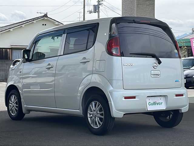 日産 モコ S 愛媛県 2013(平25)年 4.7万km スノーパールホワイト 社外ナビ(CD.DVD.Bluetooth再生)/フルセグテレビ/ETC/スマートキー/スペアキー1本/プッシュスタート/ベンチシート/純正フロアマット/USB入力端子/パワーステアリング/パワーウィンドウ/アイドリングストップ/Wエアバッグ/電動格納ミラー/ABS/シガーソケット/社外アルミホイール