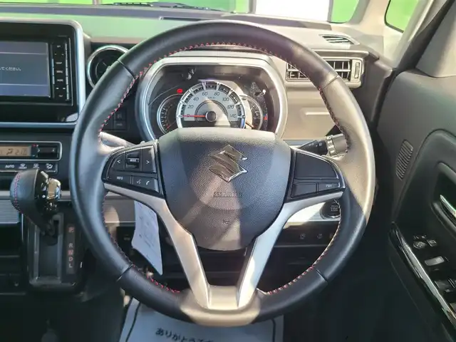 スズキ スペーシア カスタム HYBRID XS 福岡県 2018(平30)年 9.8万km ブレイブカーキパール/ブラック2トーン 純正７インチナビ/Bluetooth/フルセグＴＶ/ＣＤ／ＤＶＤ再生機能有/全周囲カメラ/ステアリングリモコン/ＥＴＣ/両側パワースライドドア/ハーフレザーシート/シートヒーター/ＨＵＤ/純正１５インチアルミホイール/純正フロアマット/レーダーブレーキサポート/コーナーセンサー/サイドバイザー/スペアキー