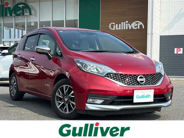 日産 ノート e－パワー X モード・プレミア 佐賀県 2017(平29)年 7.9万km 赤 純正ナビ/Bluetooth/CD/DVD/ipod/AUX/ワンセグテレビ/衝突軽減システム/バックカメラ、全周囲モニター/ドライブレコーダー/プッシュスタート/オートエアコン/オートライト/ステアリングスイッチ/DRLVEMODE/電格ミラー/クリアランスソナー/横滑り防止装置/盗難防止装置/スマートキー/レーンキープアシスト/保証書/取扱説明書/記録簿R７．H29