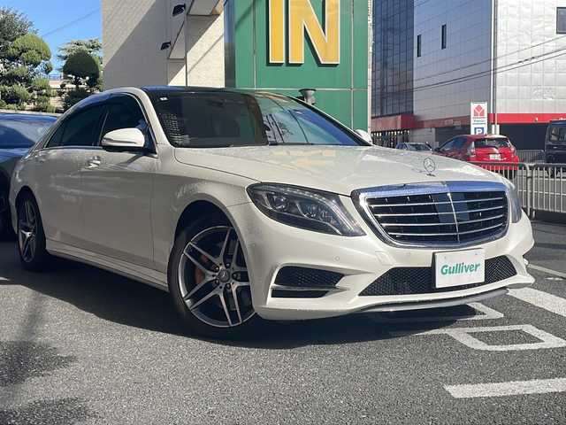 メルセデス・ベンツ Ｓ５５０Ｌ AMG スポーツエディション 大阪府 2014(平26)年 7.6万km ダイヤモンドホワイト 純正ナビ/フルセグTV/Bluetoothオーディーオ/6連奏DVD／CD/ブルメスターサウンド/全周囲カメラ/バックカメラ/衝突軽減ブレーキ/車線逸脱警報/レーダークルーズコントロール/サンルーフ/レザーシート/全席パワーシート/シートヒーター/エアシート/LEDライト/純正19インチアルミホイル