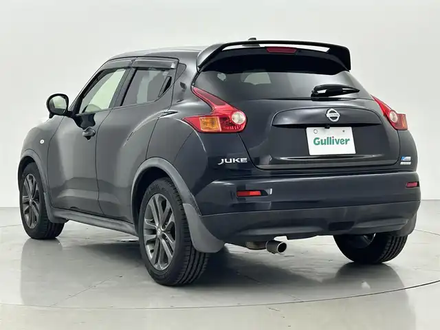 日産 ジューク 15RX アーバン スタイリッシュブラック 熊本県 2013(平25)年 8.1万km サファイアブラック 禁煙車　/社外ナビCN-A5300D（ＣＤ・ＤＶＤ・ワンセグ・ＢＴ・ｉｐｏｄ・ＵＳＢ）/バックカメラ　/社外前方ドライブレコーダー　/ＥＴＣ　/横滑り防止/純正フロアマット　/純正１７インチＡＷ　/オートライト　/ＬＥＤヘッドライト/フォグライト/スマートキー/プッシュスタート