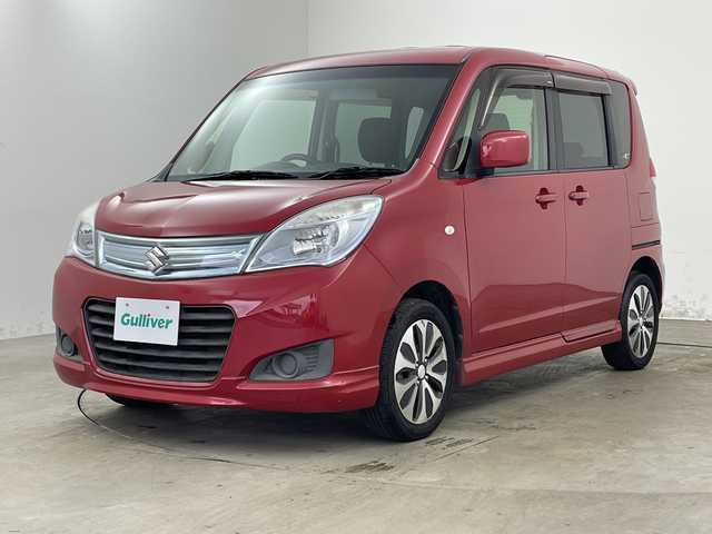 スズキ ソリオ X DJE 兵庫県 2013(平25)年 6.1万km フェニックスレッドパール ・社外ナビ＆BT＆DVD/・左側パワースライドドア/・右側イージークローザードア/・スマートキー/・プッシュスタート/・アイドリングストップ/・横滑り防止装置/・シートバックテーブル/・純正15インチアルミホイール/・電動格納ミラー/・純正フロアマット/・ハロゲンライト