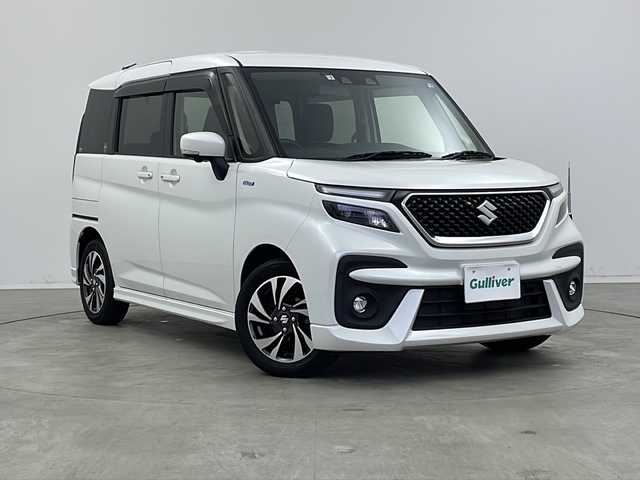 スズキ ソリオ バンディット HV MV 新潟県 2022(令4)年 5.1万km ピュアホワイトP 純正ナビ/　（CD DVD BT フルセグTV）/衝突軽減ブレーキ/両側パワースライドドア/HUD/両側パワースライドドア/シートヒーター/アラウンドビューモニター/ETC/コーナーセンサー/レーダークルーズコントロール/スマートキー/LEDヘッドライト/LKA