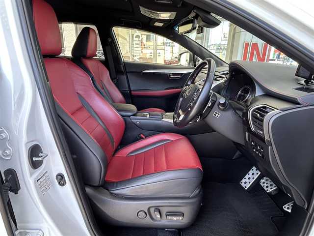 レクサス ＮＸ 300h Fスポーツ 大分県 2018(平30)年 4.3万km ホワイトノーヴァガラスフレーク ワンオーナー/サンルーフ/純正10.3インチメモリナビ/（フルセグ／Bluetooth ／CD／DVD ）/赤レザーシート/電動リアゲート/パノラミックビューモニター/レーダークルーズコントロール/コーナーセンサー前後/衝突被害軽減システム/メモリシート/シートヒーター/エアシート/ETC2.0/ドライブレコーダー/レーダー探知機/プッシュスタート/スペアキー/取扱説明書