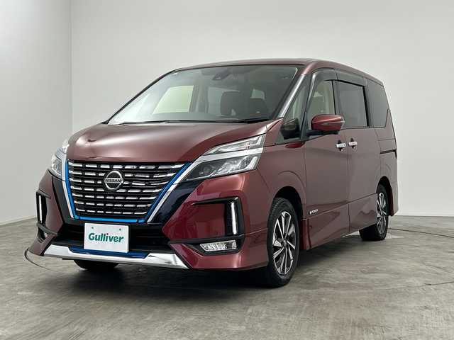 日産 セレナ e－パワー ハイウェイスター V 三重県 2021(令3)年 5万km マルーンレッド 純正10インチナビ/後席モニター/全方位カメラ/デジタルインナーミラー/プロパイロット/追従式クルーズコントロール/衝突軽減ブレーキ/レーンキープアシスト/ブラインドスポットモニター/両側パワースライドドア/電動パーキングブレーキ/オートブレーキホールド/オートハイビーム/コーナーセンサー/スマートキー