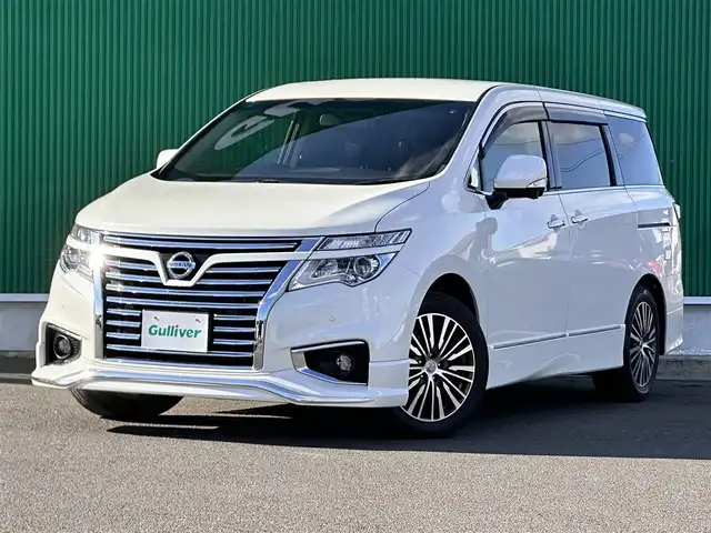日産 エルグランド 250ハイウェイスターS 宮城県 2017(平29)年 5.8万km ブリリアントホワイトパール カーウィングスナビゲーションシステム/リアエンターテイメントシステム/・カーウィングス対応HDDナビ/・地デジTV/・CD/DVD/・リアエンターテイメントシステム（11インチ）/・ステアリングスイッチ/・フロント＆バックソナー/・アラウンドビューモニター/・ビルトインETC/パワースライドドア（運転席側）/＝＝＝/純正フロントスポイラー/ドライブレコーダー/AC100V/100Wアクセサリーコンセント/パワースライドドア（助手席側）/ハーフレザーシート/革巻きステアリング/クルーズコントロール/MTモード付ATシフト/LEDヘッドランプ/フォグランプ/オートライト/スマートキー＆プッシュスタート/電動格納ミラー/純正18インチAW/フロアマット/ドアバイザー/W/サイド/カーテンエアバッグ