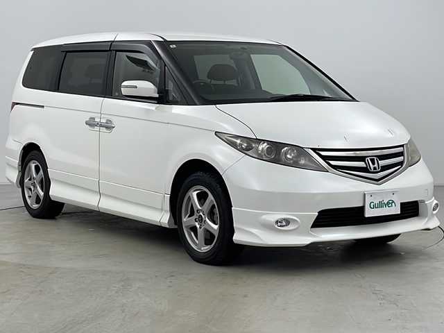 ホンダ エリシオン G Aero 道央・札幌 2008(平20)年 9万km ブルーイッシュホワイトパール ・ワンオーナー/・寒冷地仕様/・社外SDナビ&TV&CD/・片側パワースライドドア/・フロントワイパーデアイサー/・ミラーヒーター/・ETC/・革巻きステアリング/・HIDヘッドライト/・フォグランプ/・リモコンキー/・純正AW付サマータイヤ積込